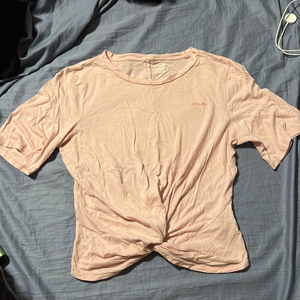 VS Pink Tied Crop Top